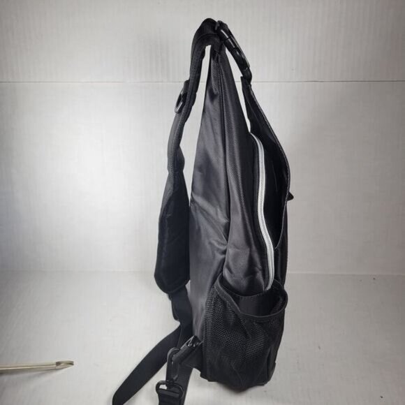 Mosiso Black Hiking Daypack Outdoor Crossbody Athleisure Canvas Sling Backpack - Picture 2 of 7